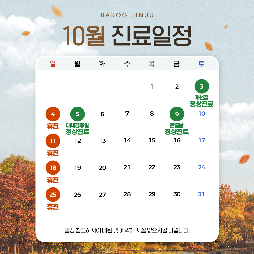 13_10월 진료일정